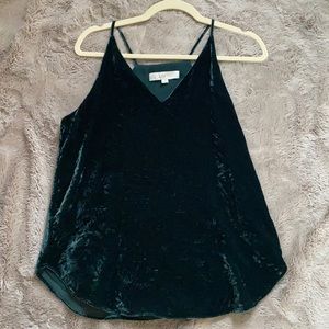 LOFT Green Velvet Racerback Tank